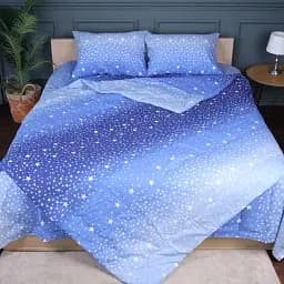 Літній постільний комплект MirSon №2928 Сolor Fun Line Milky Way Бавовна 110х140 см синій (2200010959390) - мініатюра 3