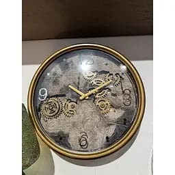 Настінний годинник J-line в дерев'яному корпусі з картою світу і механізмом, що рухається 39 см (48900)