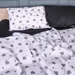 Простирадло MirSon Kids Time 17-0669 Black and White Love 70х140 см на резинці бязь висота 10 см (2200010180442) - мініатюра 4