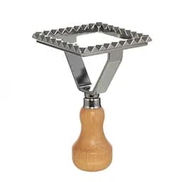 Форма вирубука для пельменів, равіолі, вареників, печива з дерев'яною ручкою квадратна 7х7 см, Kamille 87011