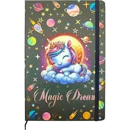 Блокнот на гумці Malevaro Магічні сни 761285ML 80 аркушів Чорний