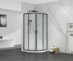 Душова кабіна без піддону Mixxus Premium Diverse SC01-90x90x195-TR Black прозоре скло 5 мм MI6860, Чорний матовий, Універсальна, прозорий - мініатюра 4