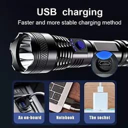 Ручний акумуляторний ліхтар USB l839 - мініатюра 3