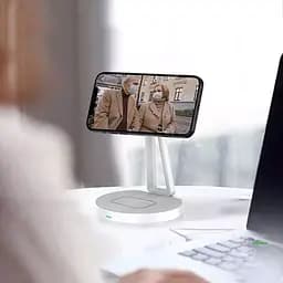 Бездротовий зарядний пристрій WiWU 2in1 Magnetic Wireless Charger M13 White [91676] - мініатюра 8