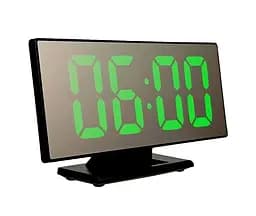 Годинники настільні електронні 3618L дзеркальні LED годинник з термометром (Зелена підсвітка) | годинник лід (ST) - мініатюра 2