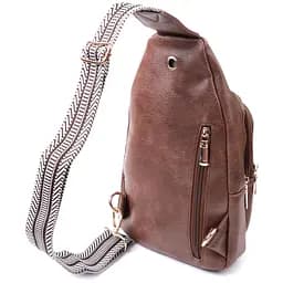 Модна жіноча сумка з однією лямкою через плече з екошкіри Vintage 22760 коричнева - мініатюра 2