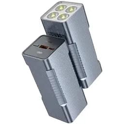 Универсальная мобильная батарея с прожектором Hoco Q15 LED Flashlight 22.5W 10000 mAh серая