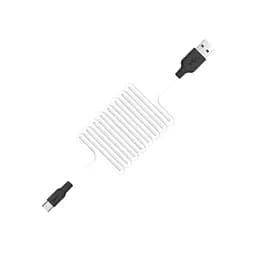 Кабель Hoco X21 USB to Type-C 2A 1 м silicone TPE connectors чорний+білий - мініатюра 3