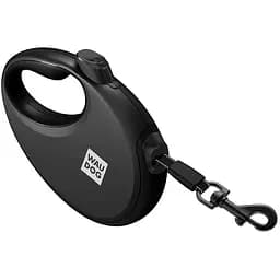 Повідець-рулетка для собак Waudog R-leash з контейнером для пакетів, світловідбивна стрічка, L, до 40 кг, 5 м, чорний - мініатюра 3