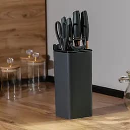 Набір кухонних ножів на підставці з точилом 7 предметів, сірий TS Kitchen HP27476 - мініатюра 9