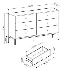 Комод Perfect Home Моно / Mono з 6 шухлядами і золотими ніжками MKS154 Беж пісочний (PFH-091209) - мініатюра 2