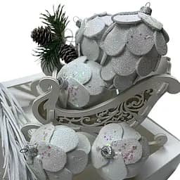 Шишка Кедр Dashuri 70 мм 6 шт. біла (15556601)