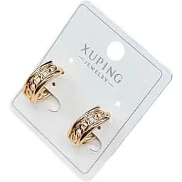 Сережки напівкільця Xuping з плетеним візерунком гіпоалергенне медичне золото