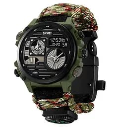 Годинник чоловічий наручний спортивний Skmei 2202 Paracord (Камуфляжний нейлоновий ремінець) - мініатюра 2
