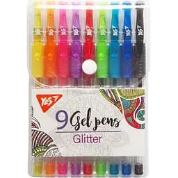 Набор гелевых ручек Yes Glitter 9 цветов (420431)