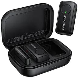 Петличный беспроводной микрофон Borofone BFK17 Lemai dual-mic Type-C Black