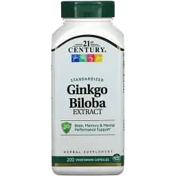 Екстракт Гінкго Білоба 21st Century Ginkgo Biloba Extract 200 капсул