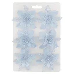 Ялинкова іграшка MIS LT Квітка Різдвяник міні 9х9х2 см набір 6 шт блакитний