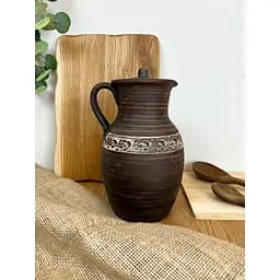 Кувшин 2,5 литра керамический (глиняный) резной с ручкой 