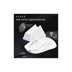 Мишка Ajazz AJ139 V2 MC Wireless/Bluetooth/USB White (AJ139-V2-MC-W) - мініатюра 10