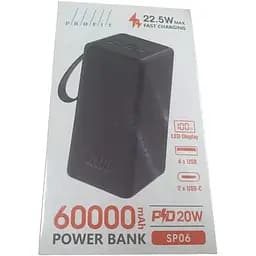 Портативный аккумулятор Profit SP06 60000mAh 22,5W+PD20W LED power bank black
