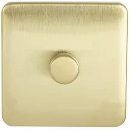 Schneider Electric GGBL6012LMSBS безгвинтовий Liss Cover світлодіодний диммер 1 швидкість 2 колії 100 Вт/ВА сатинована латунь