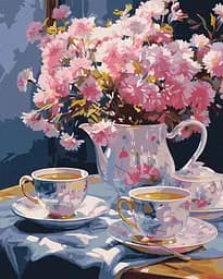 Картина за номерами Вишукане чаювання 40x50 см КНО5684