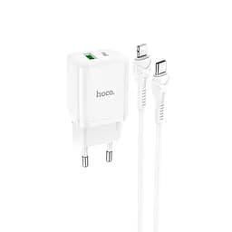 Адаптер мережевий HOCO Type-C to Lightning Cable Founder charger set N28 набір Білий - мініатюра 2