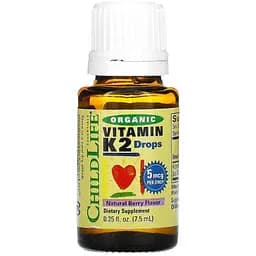 Витамин K2 для детей ChildLife органический в каплях с ягодным вкусом 7.5 мл (CDL14500)