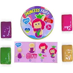 Набор для лепки с воздушным пластилином Lovin Princess Fairy Принцесса в фиолетовом 70138, 4 цвета