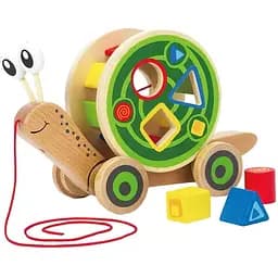 Деревянная каталка-сортер Hape Улитка (E0349)