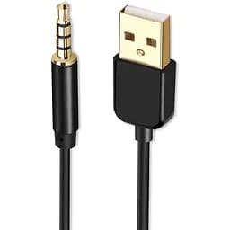 Кабель аудио USB для iPod Shuffle Jack 3.5mm M 4 pin -> USB AM, 1.0 м. черный