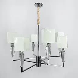 Класична хромова люстра з квадратними абажурами Line.F AT 30/8