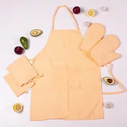 Набір MirSon 13-1027 Colombo: прихватки, 2 шт., рукавиці, 2 шт., фартух, персиковий (2200006752790)