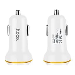 Автомобільний зарядний пристрій Hoco Z1 2 USB білий - мініатюра 3