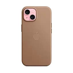 Чехол для Apple iPhone 15, FineWoven Case with MagSafe, коричневый, защитная накладка из материала FineWoven, противоударный, для iPhone, защита всего корпуса, поддержка беспроводной зарядки и MagSafe, (ARM71973) - мініатюра 7