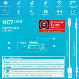 Портативна Bluetooth-колонка Hoco HC7 Pleasant sports BT speaker Червоний - мініатюра 3