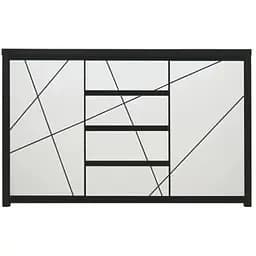 Комод в гостиную ВМК Каспиан МДФ KOM2D4S Венге магия/Белый снег (GRB-1730)