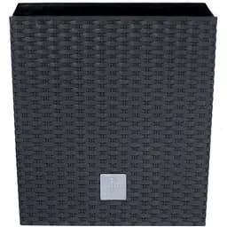 Горщик для квiтiв Prosperplast Rato квадратний низький, з вкладишем 2 в 1, 325 мм, антрацит (70895-433)