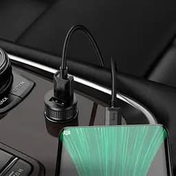Адаптер автомобільний HOCO Micro USB Cable Level dual port car charger Z49 2 USB 12W набір чорний - мініатюра 6