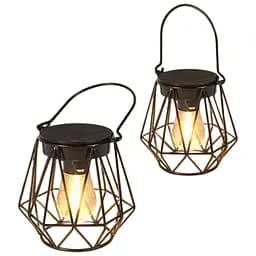 Сонячні ліхтарі Ketom для підвішування/стояння на відкритому повітрі, упаковка з 2 ретро-світлодіодних сонячних ліхтарів, IP65