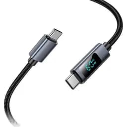 Кабель PD Hoco X112 Favor 60W screen display charging data cable C to C 1 м черный