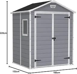 Садовий пластиковий будиночок Keter Manor 6x5 DD сіро-білий - мініатюра 7