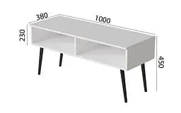 Тумба під ТВ Невада Ferrum-decor 45x100x38 Чорний метал ДСП Білий 16 мм (FRD-106725) - мініатюра 5
