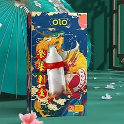 Презервативи стимулюючий з вусиками OLO Taotie (Таотє) з силіконовою змазкою 18 см 2 шт.