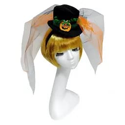 Капелюшок Циліндрик з гарбузом з фатою на обручі