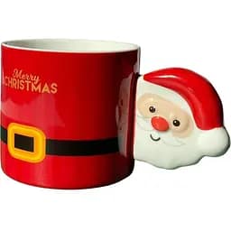 Новогодняя кружка Olens 8030-296 Сладкий год с декоративной ручкой керамика 350 мл Красная