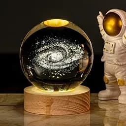 Світлодіодна кришталева куля, декоративна універсальна 3D нічниця, кришталева куля "Супутник" - мініатюра 2
