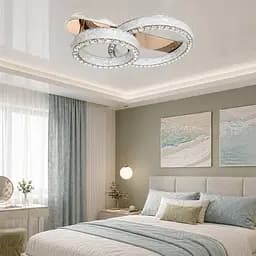 Сучасна стельова LED люстра Diasha 663/600+400GD золото 100 W з пультом 90 см 14-20 м2 - мініатюра 7