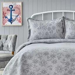 Покривало з наволочками Nautica Home - Doris a.gri світло-сірий 230x240 - мініатюра 2